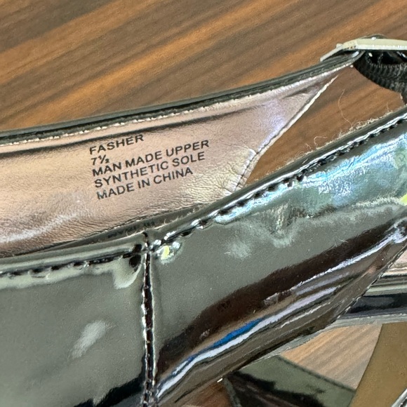 Rampage Fasher Black Patent Slingback Peep Toe 3-1/2” Heels Size 7-1/2 - Picture 9 of 10